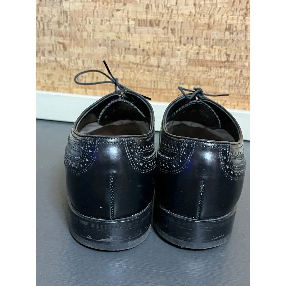 Florsheim Dress Shoes Mens 9 D Oxford Black Leather Lace Up‎ Wingtip Low